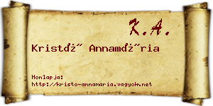 Kristó Annamária névjegykártya