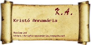 Kristó Annamária névjegykártya