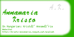 annamaria kristo business card